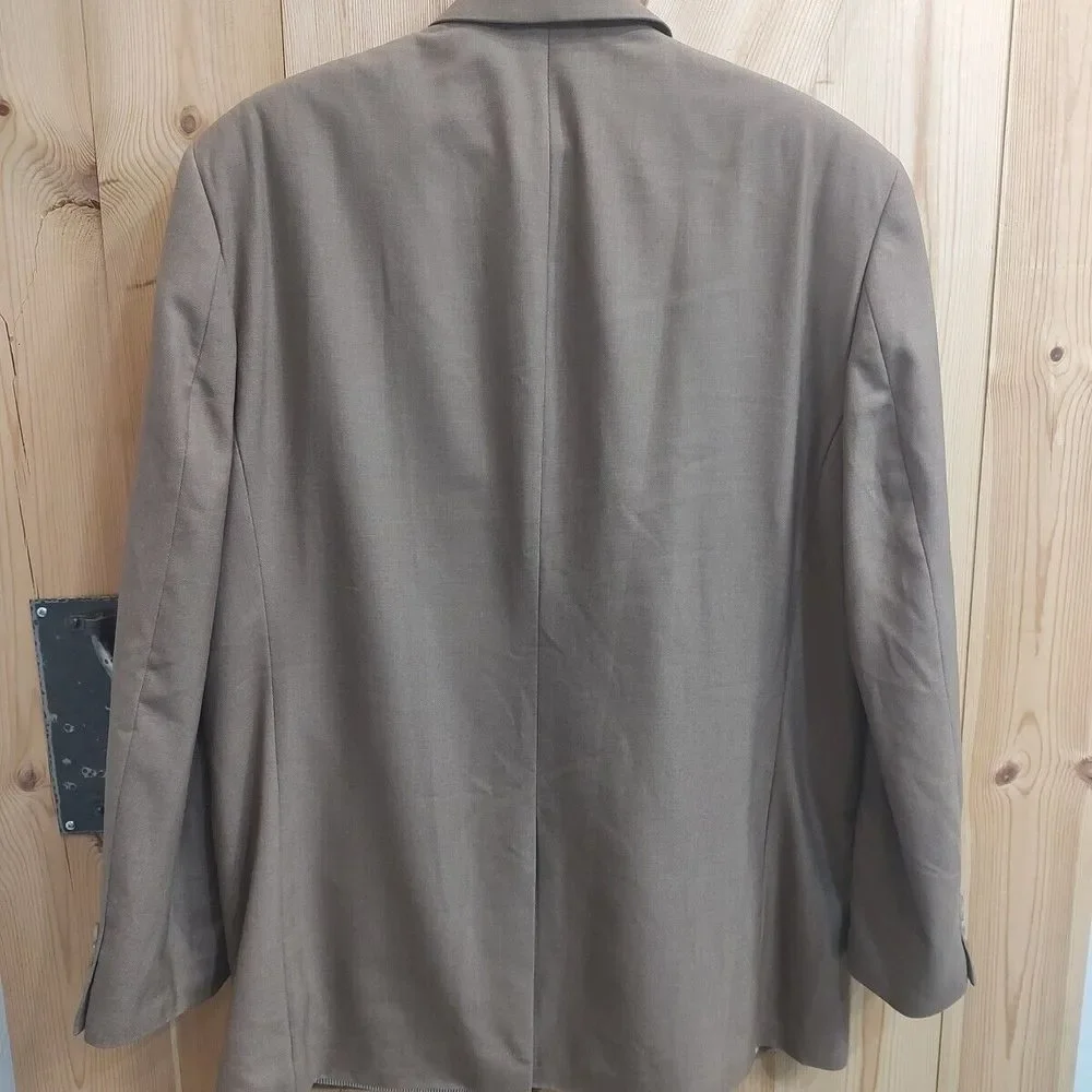 Croft & Barrow Brown Suit Jacket 46 Long 2 Button Front 3 Inside Pocket Business